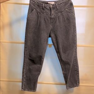 Hi rise acid wash mom jeans